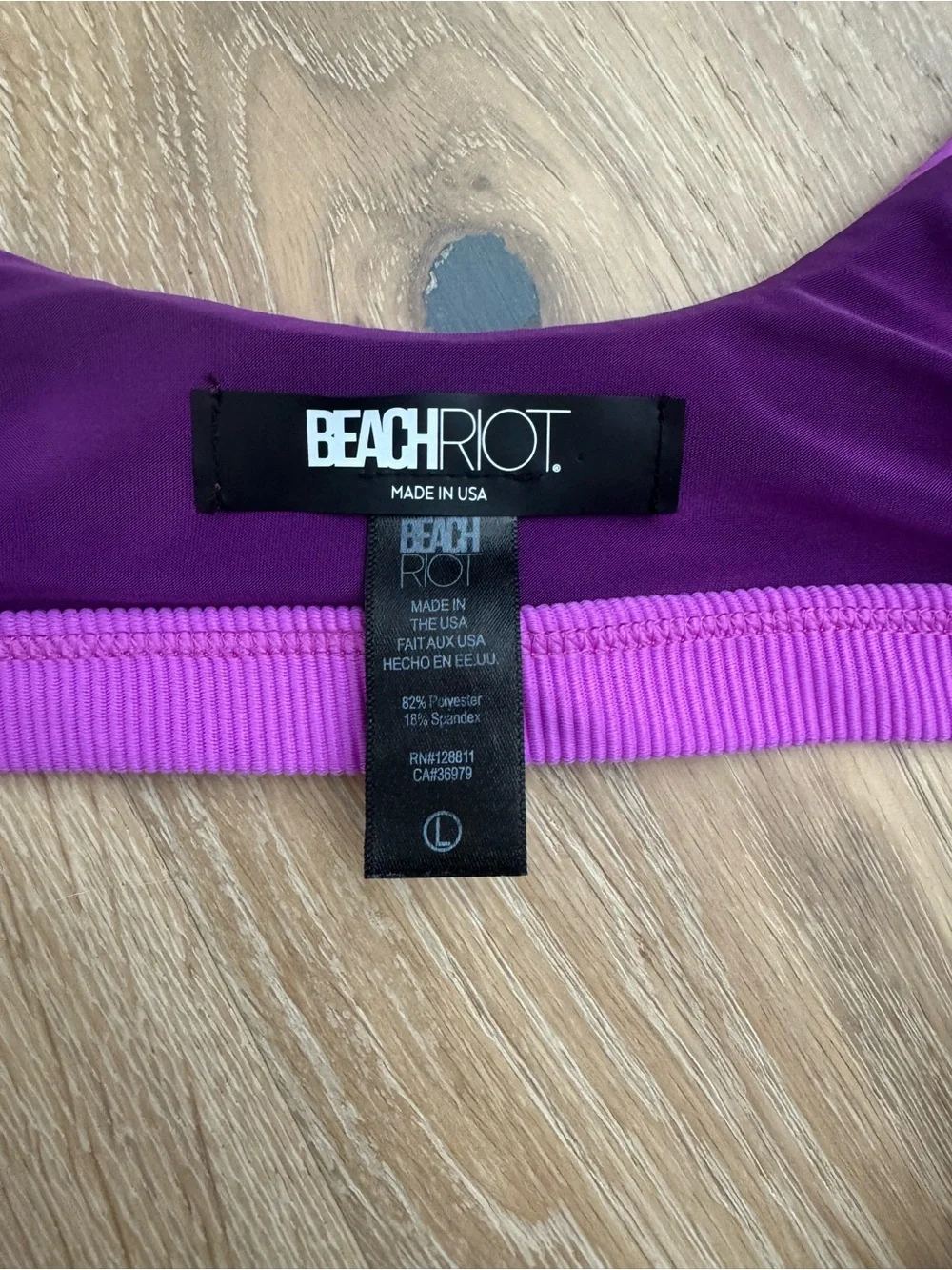 Beach Riot Scoop Neck Top & High Waist Bikini Bottom Set Size Large Purple - Picture 6 of 9